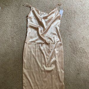 Gold Silk Maxi Dress in a size M
